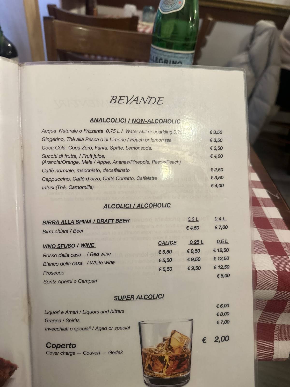 Menu di Bacaro Quebrado - Cicchetti a Venezia 