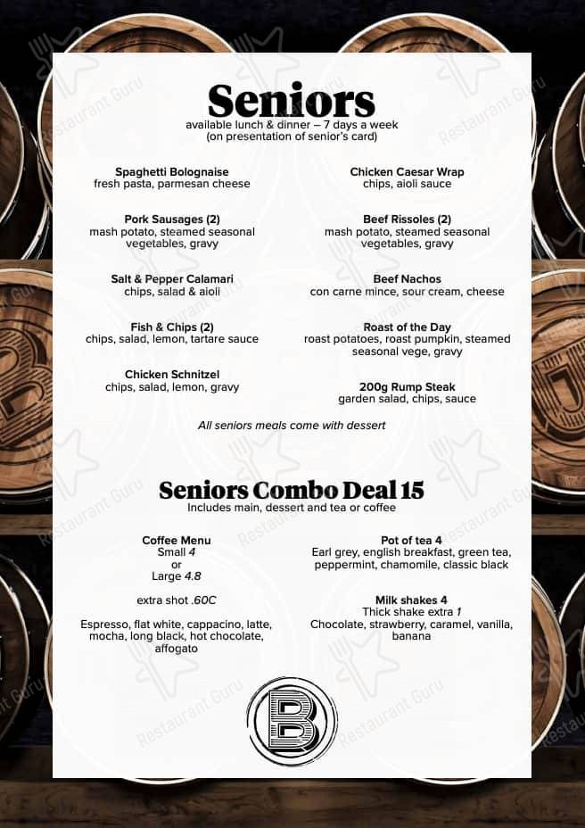 Menu at Beenleigh Tavern pub & bar, Beenleigh