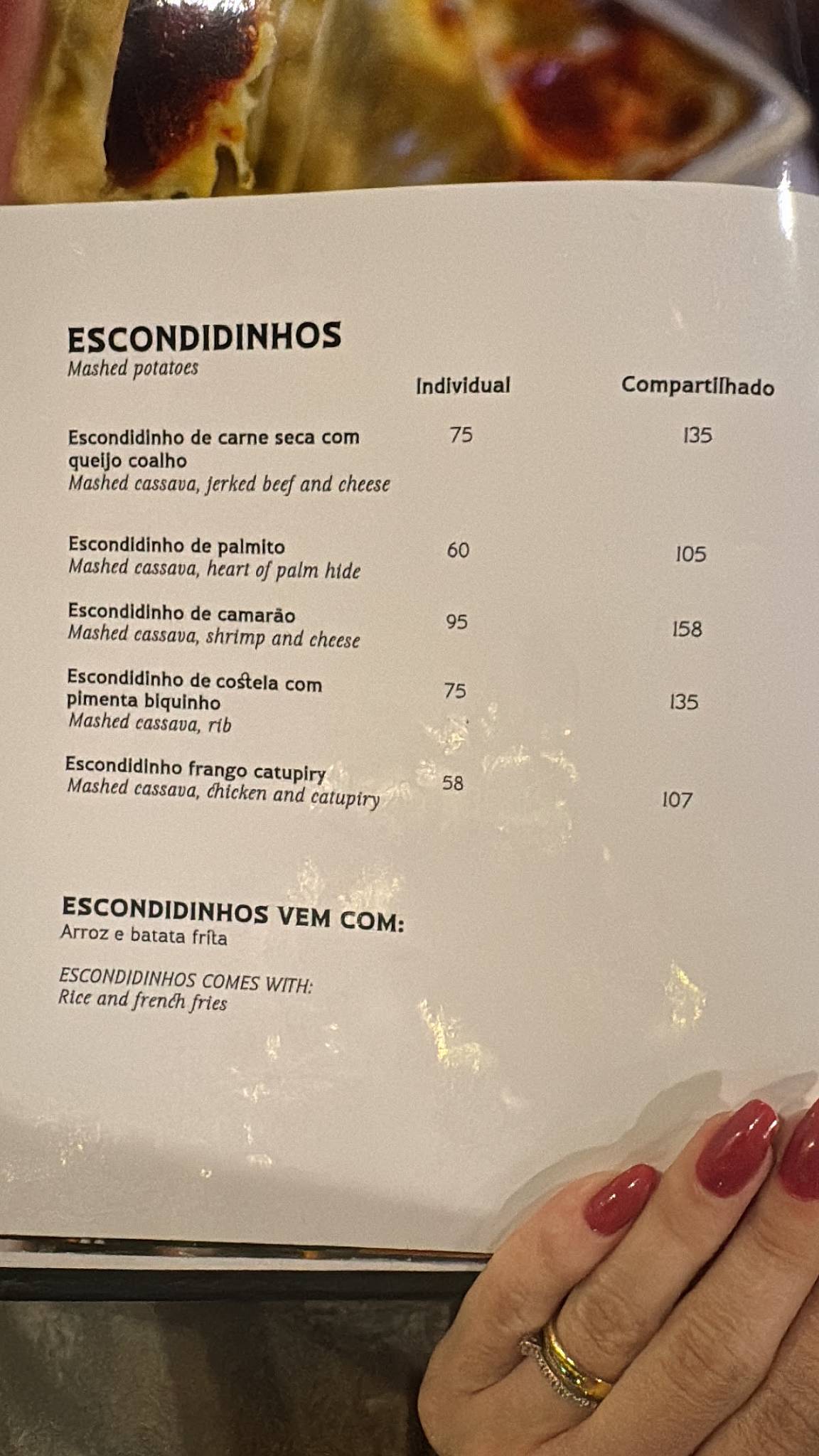 Bendito - Bar e Restaurante cardápio