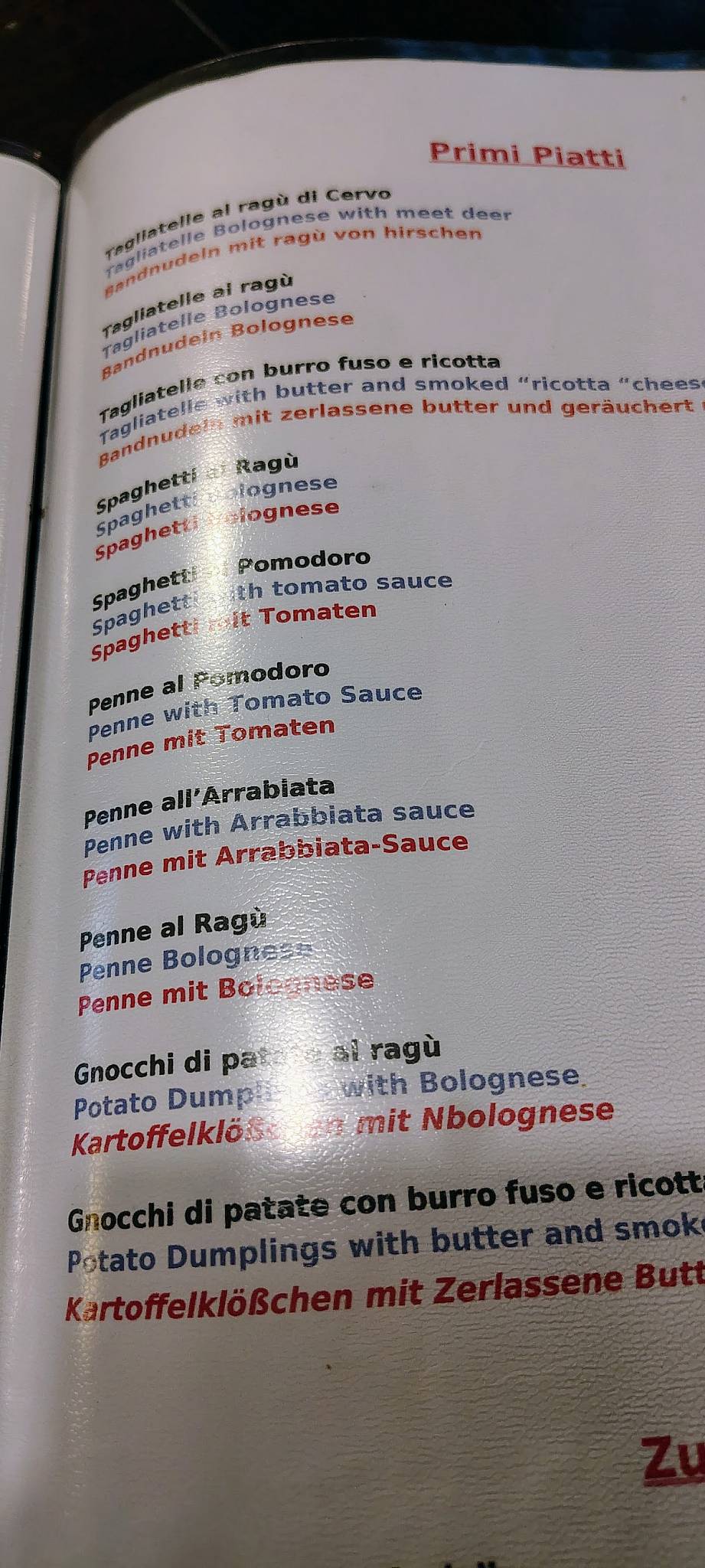 Menu di Bierstube Alleghe 