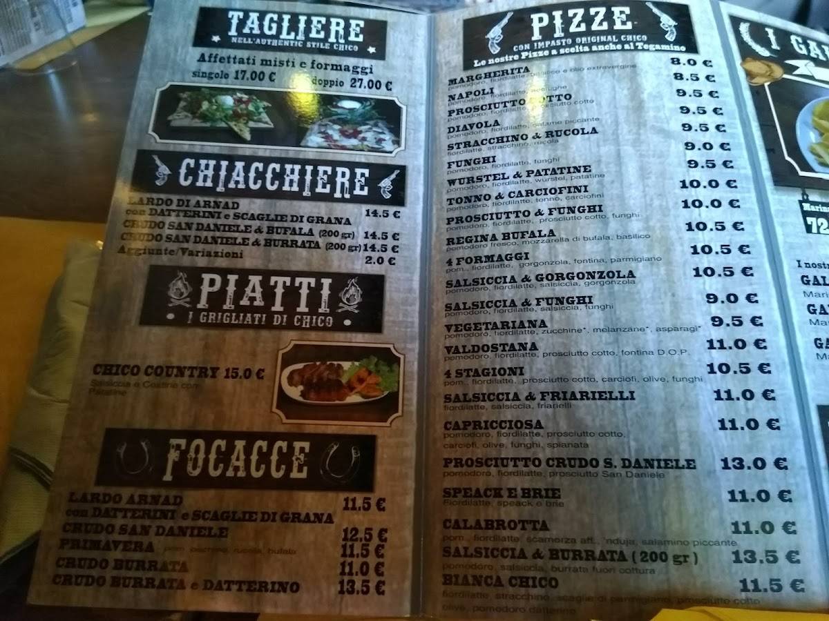 Menu di Chico Gallo 