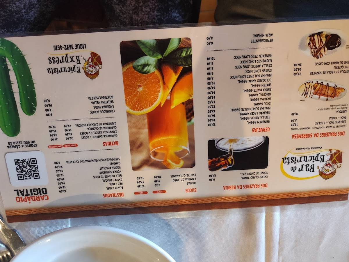 Bar do Epicurista.. cardápio