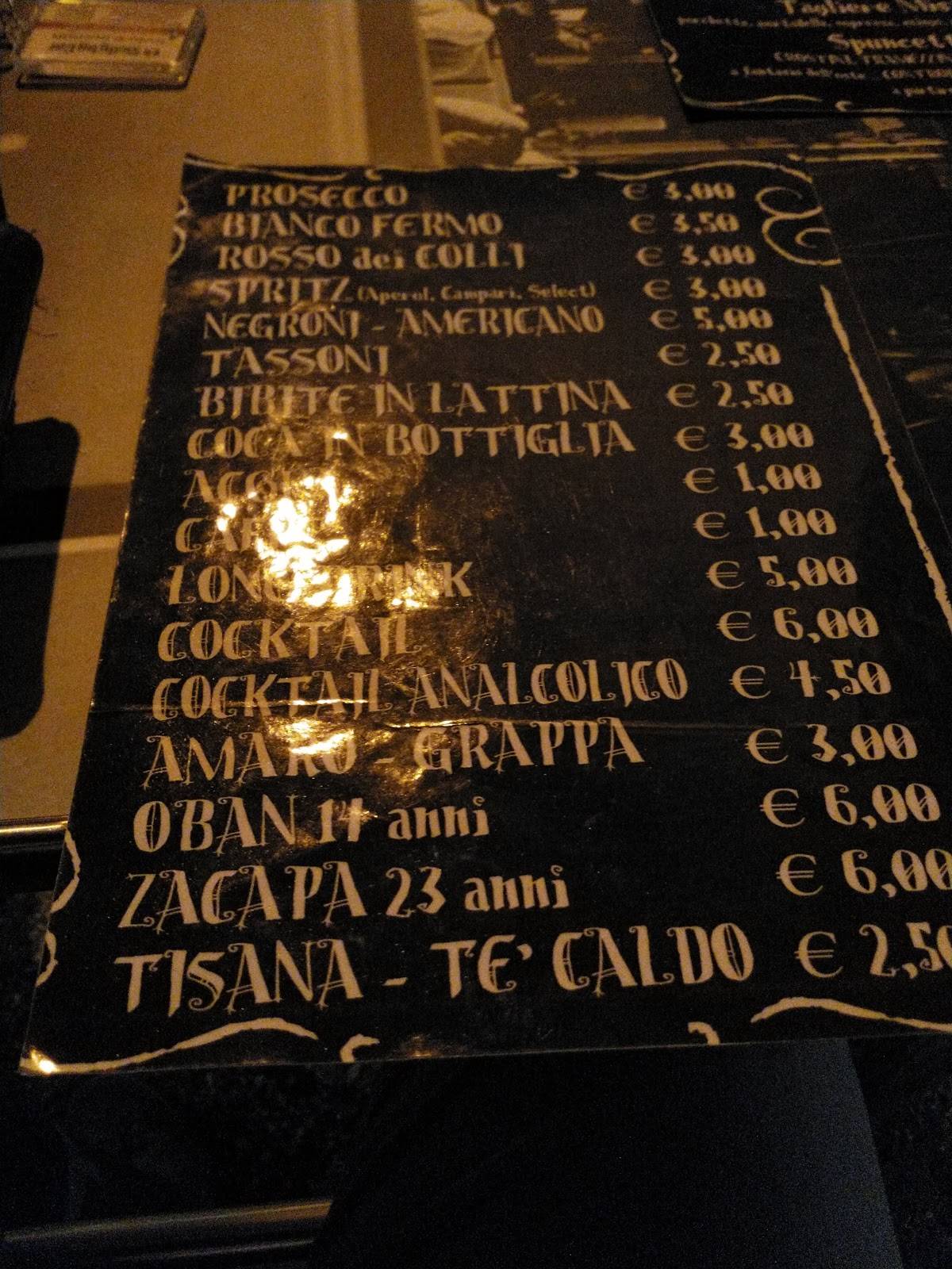 Menu di Foramoda 