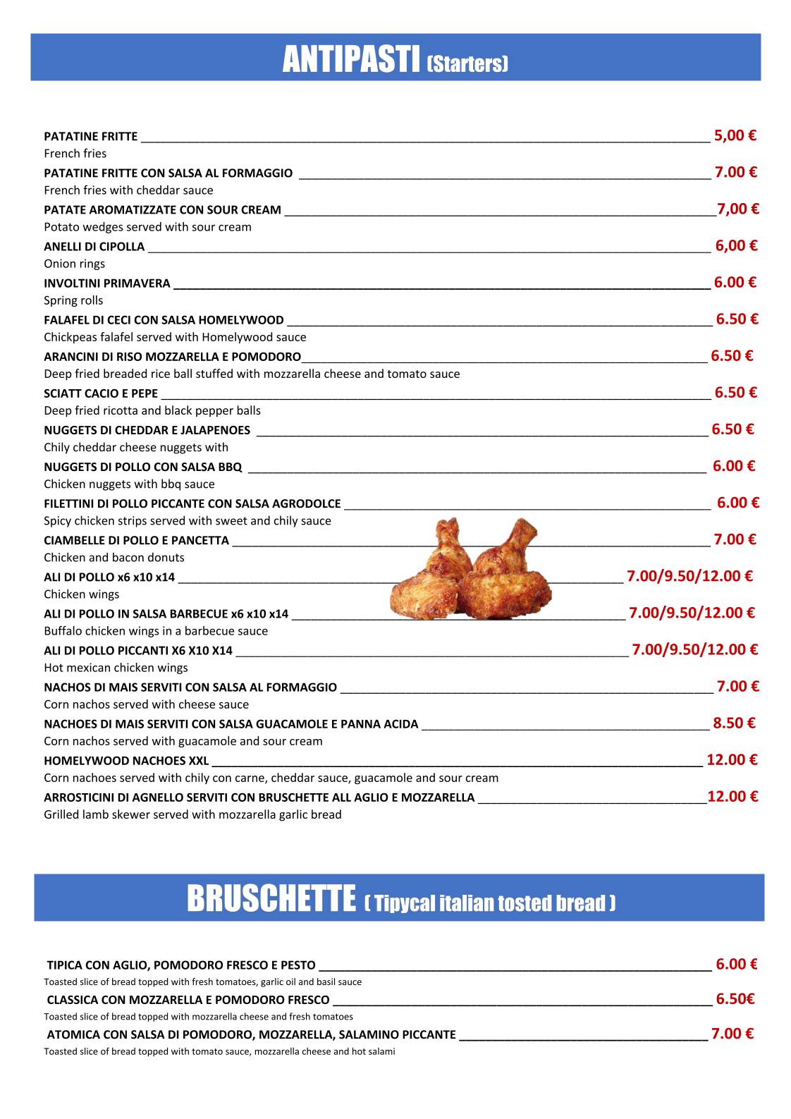 Menu di Homelywood Pub 