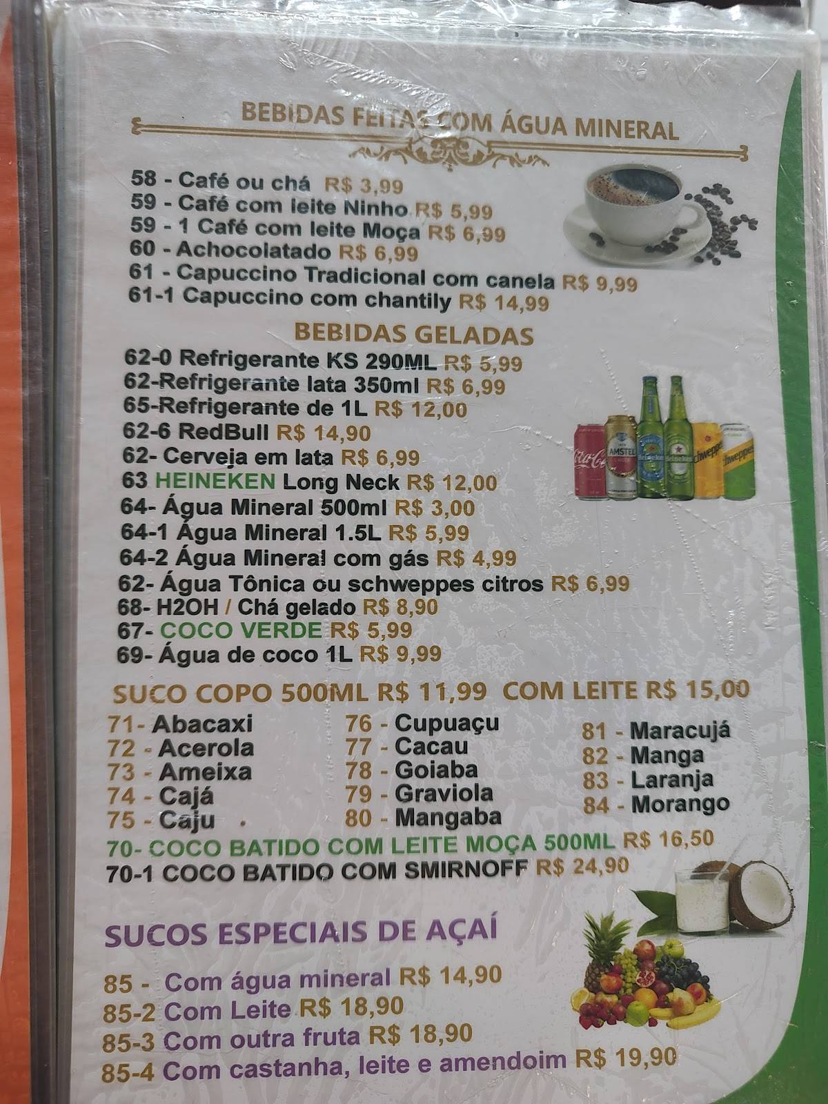 Tapioca do Jatobá cardápio