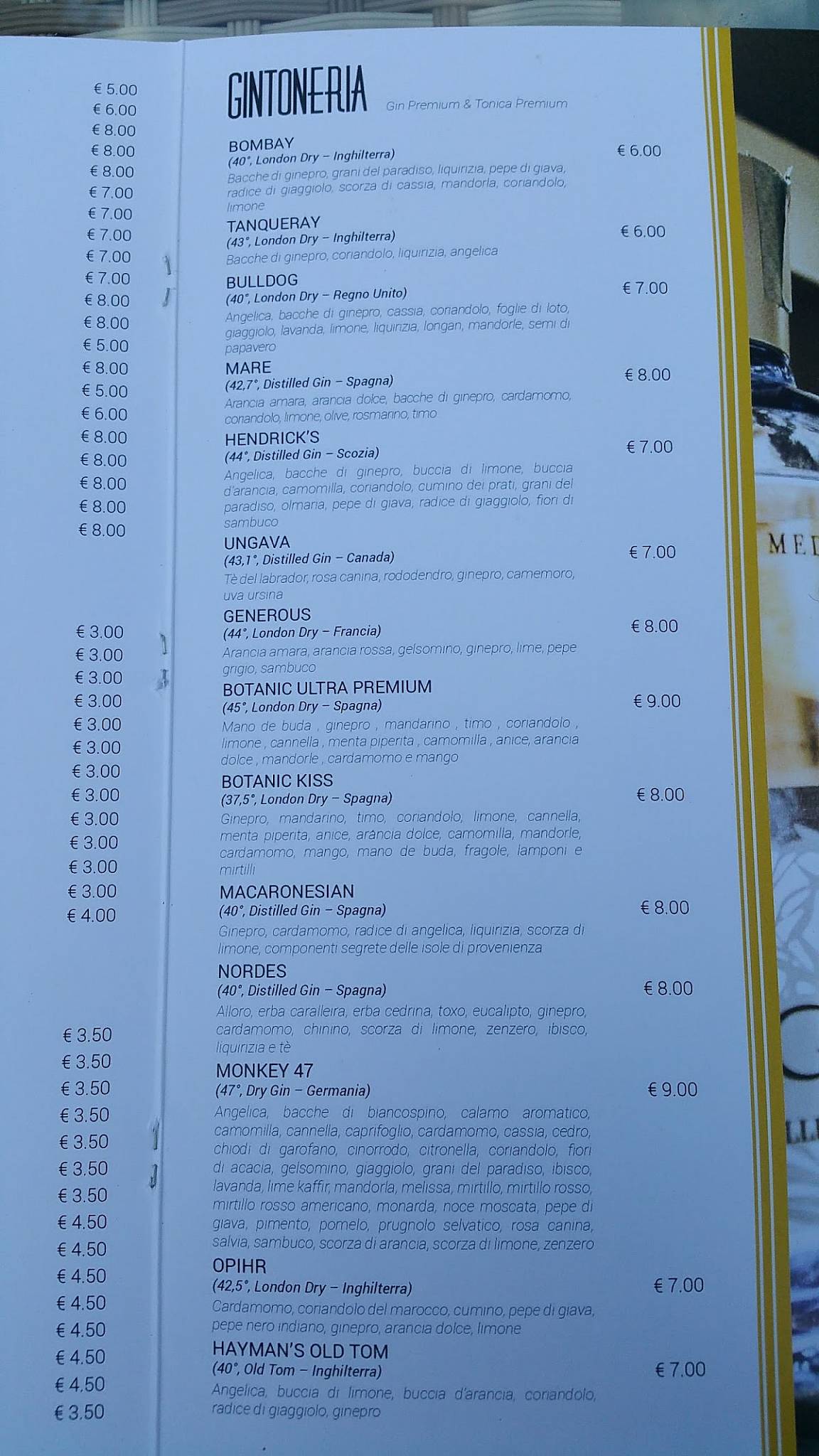 Menu di Kaffeina Alba Adriatica 