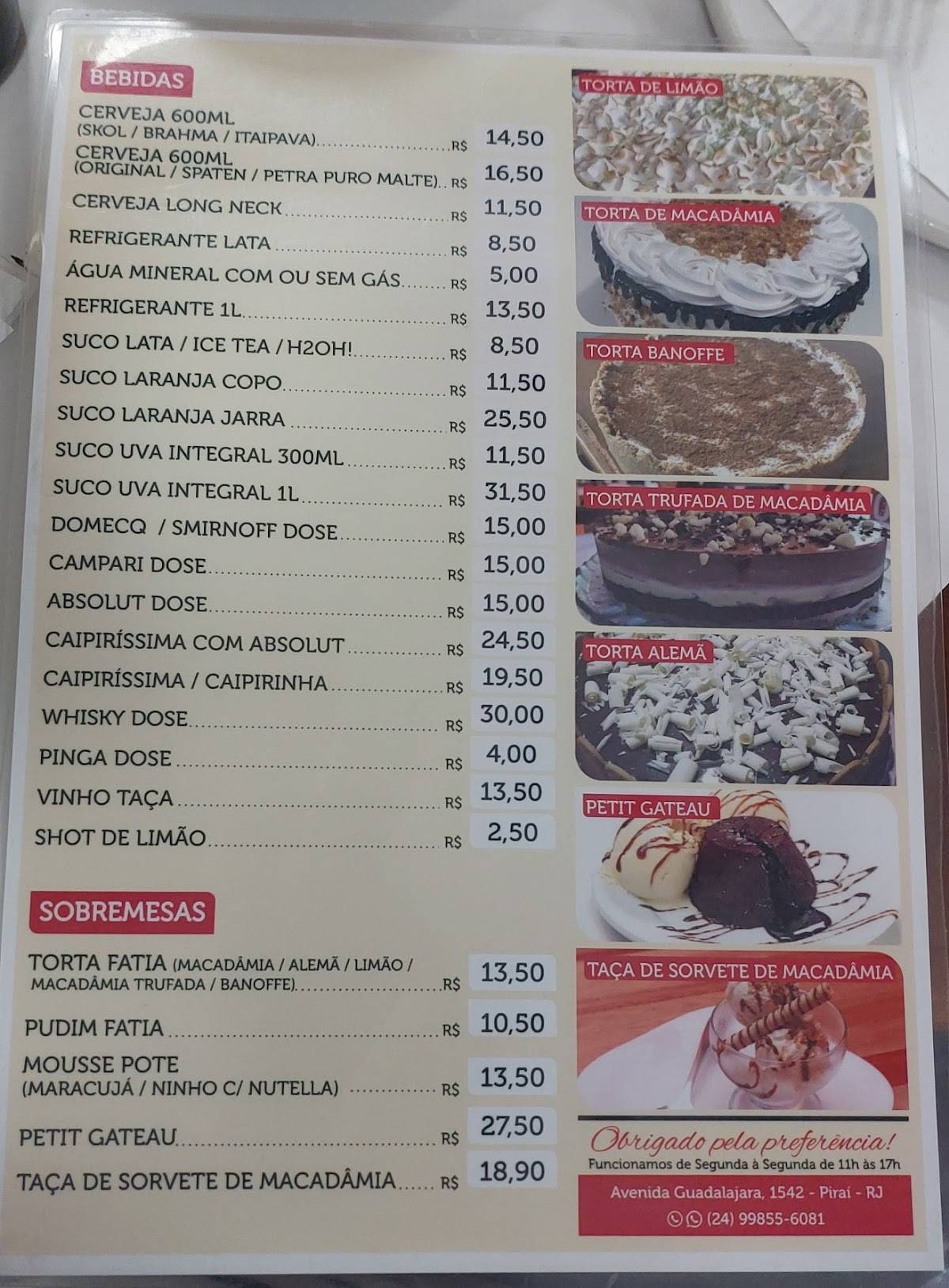 Magella's Bar e Restaurante cardápio