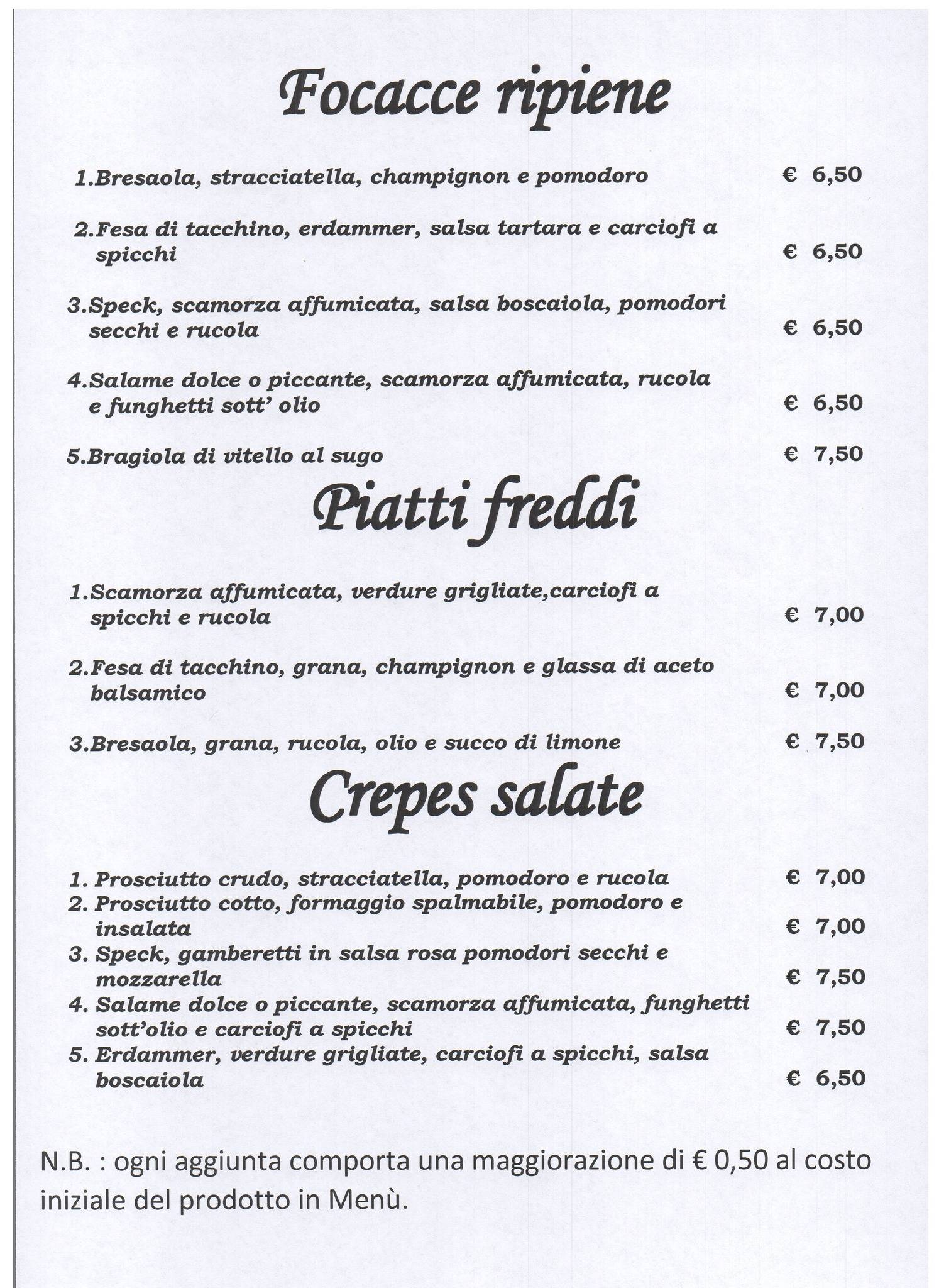 Menu di Mala Rupa Pub 