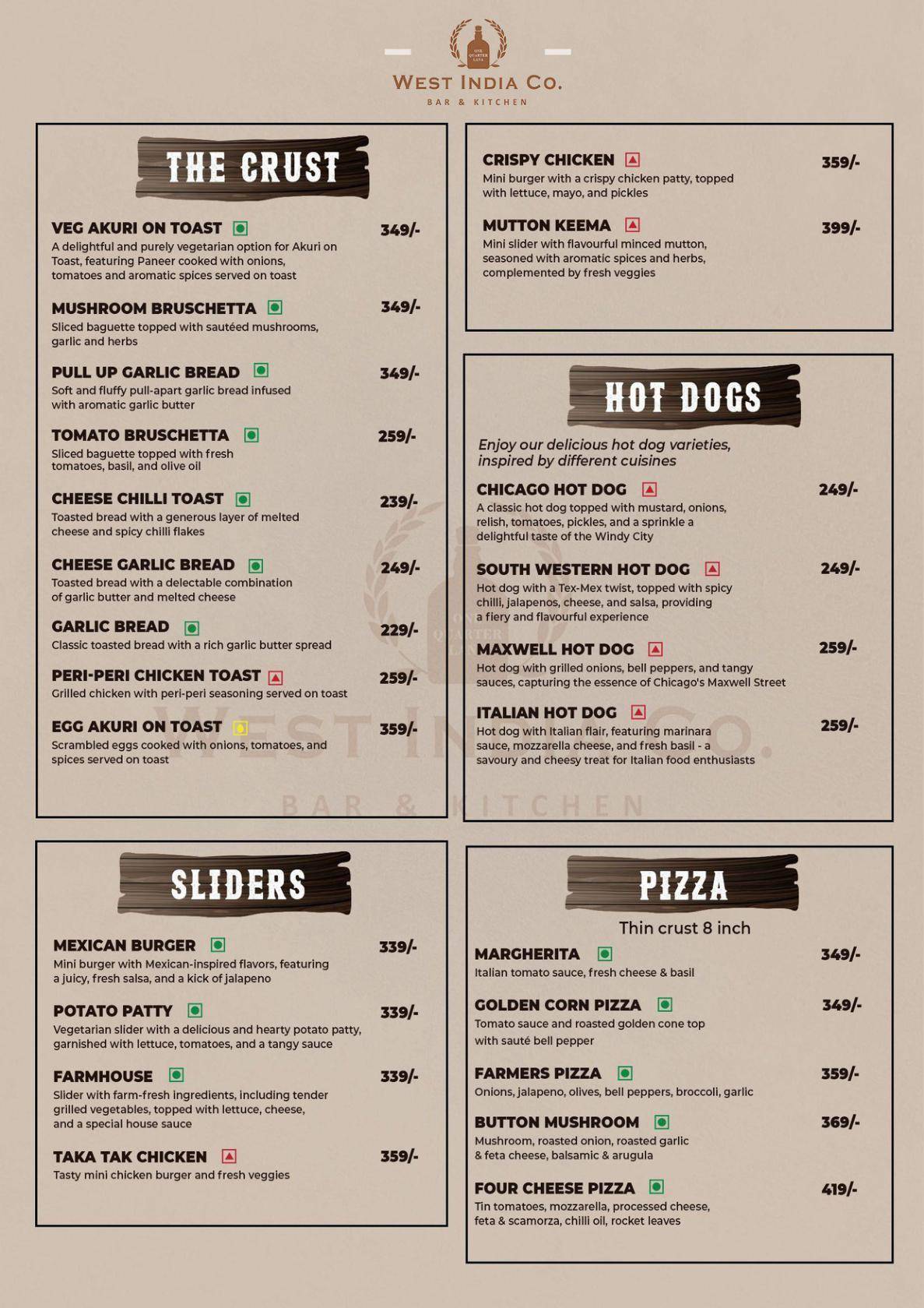 Open House Cafe menu