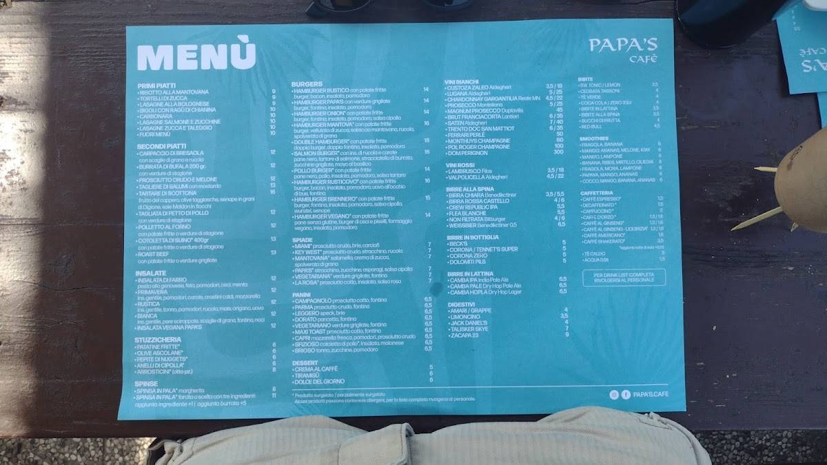 Menu di Papa's 