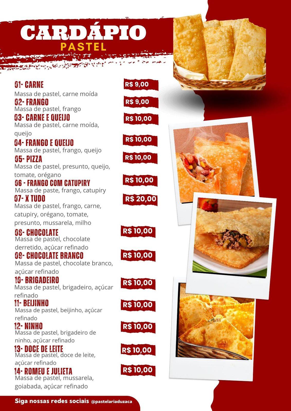 Pastelaria Du Zaca cardápio