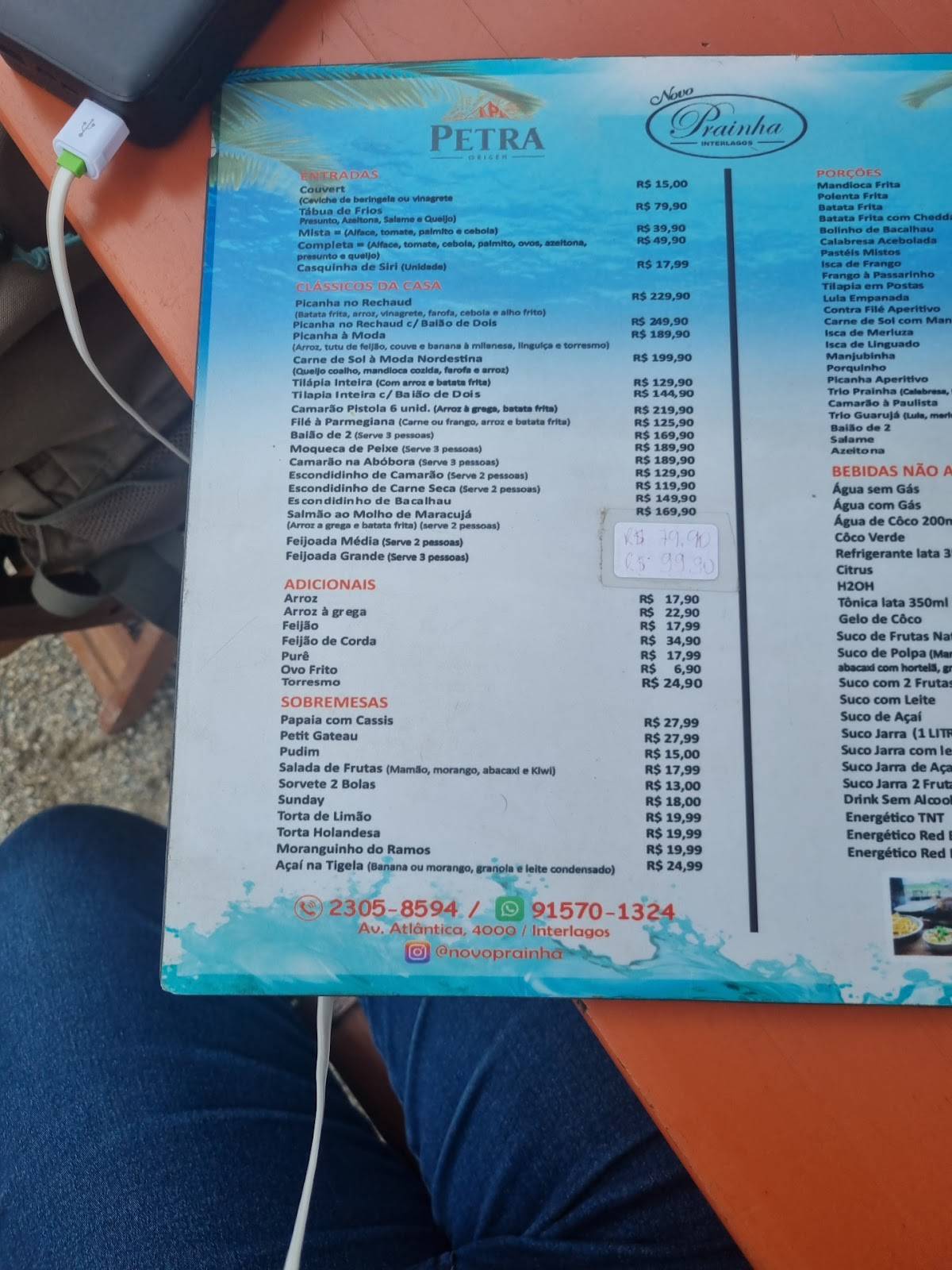 Prainha Bar e Grill cardápio