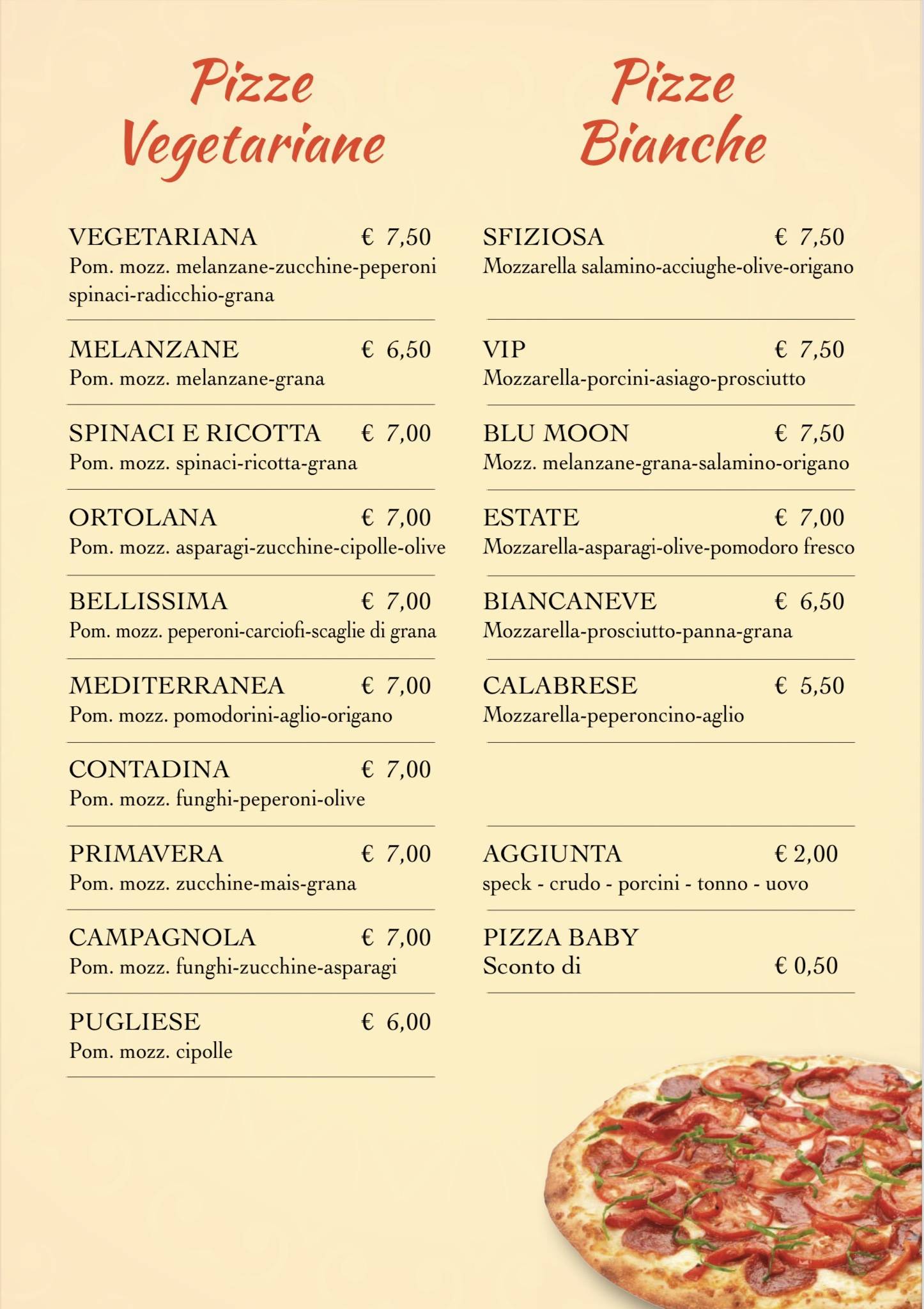 Menu di Ristorante Indiano e Pizzeria Tre Ponti 