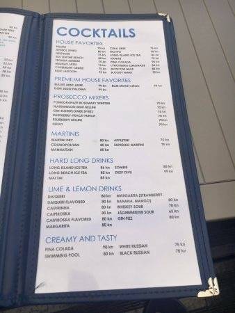 Menu di Splash Beach Bar & Restaurant 
