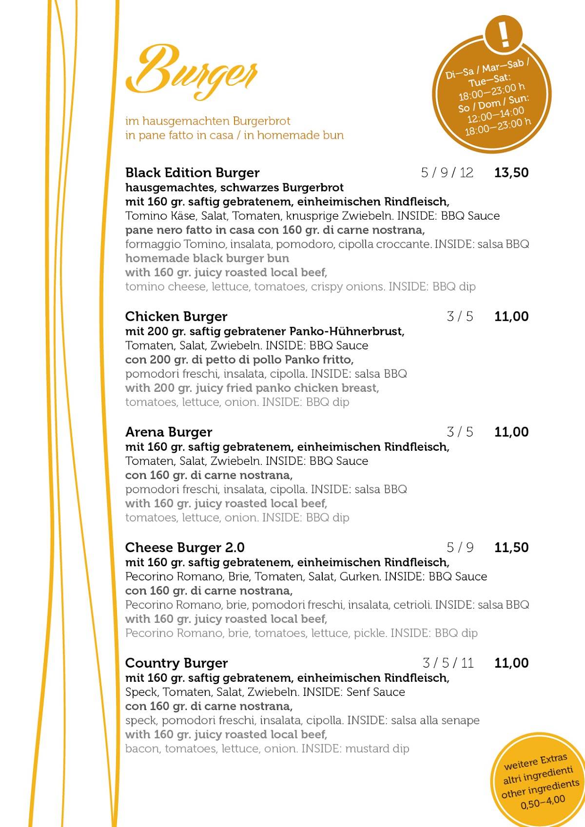 Menu di Sport's Arena 