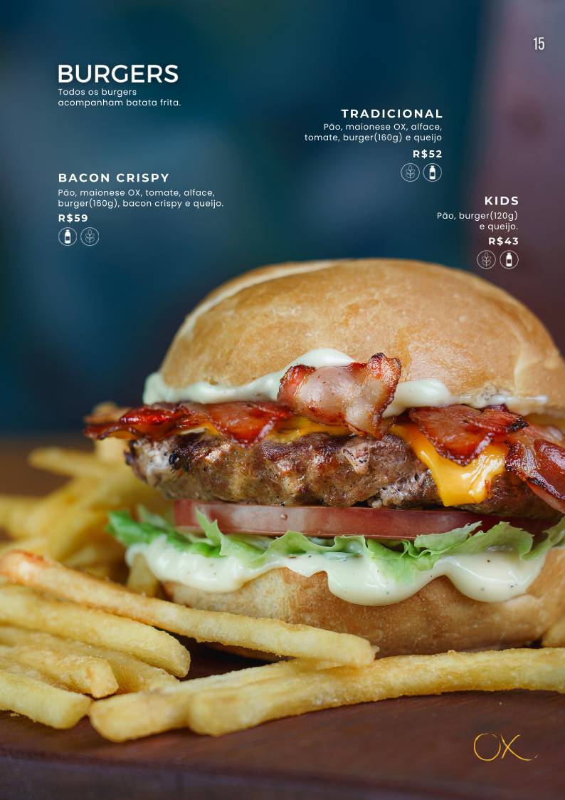 OX Room Steakhouse cardápio