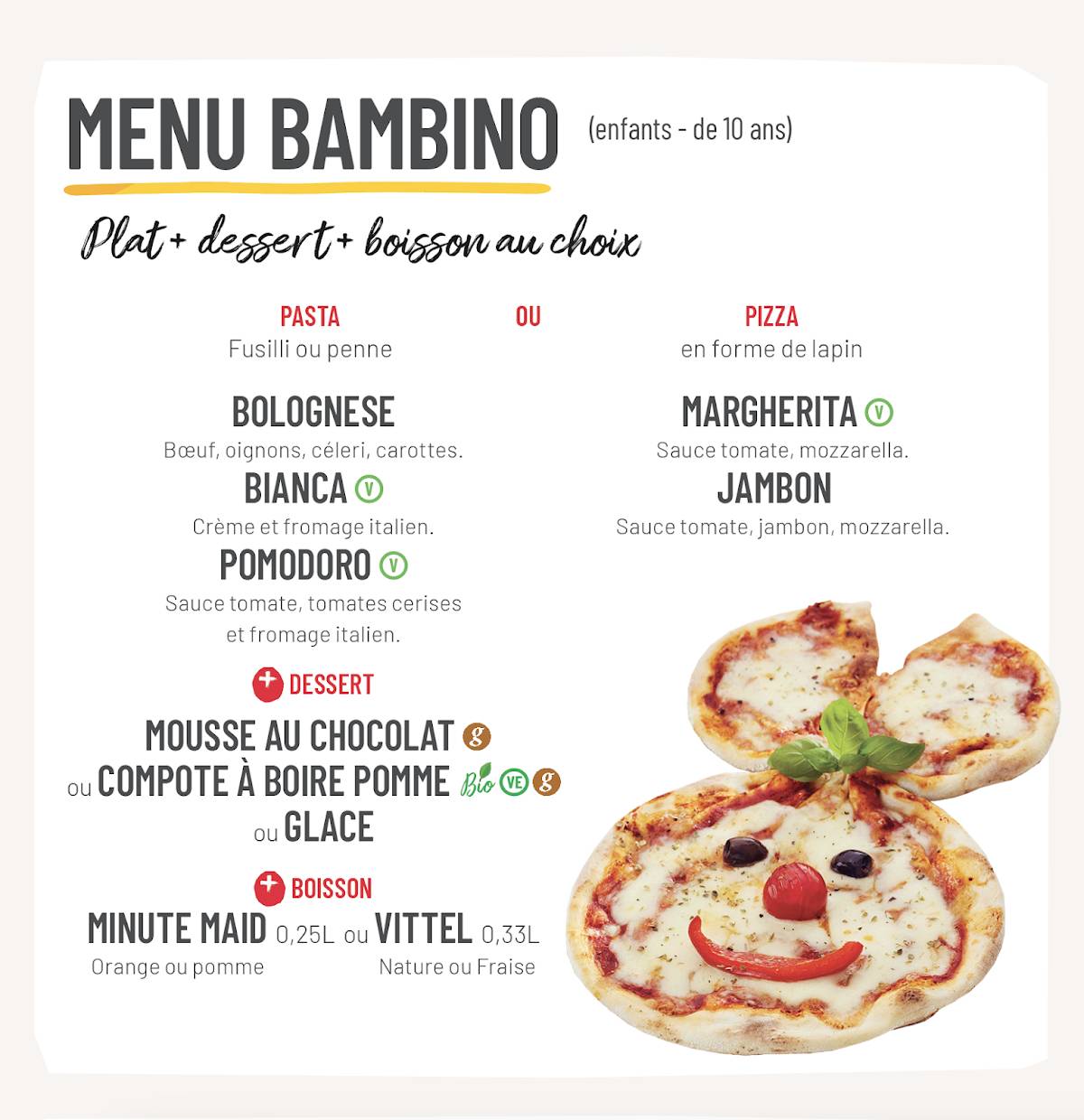 Menu de Vapiano Créteil - Pasta Pizza Bar