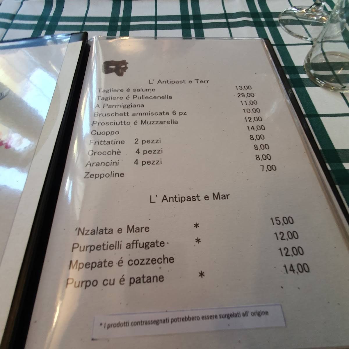 Menu di Pullecenella (Pulcinella) 
