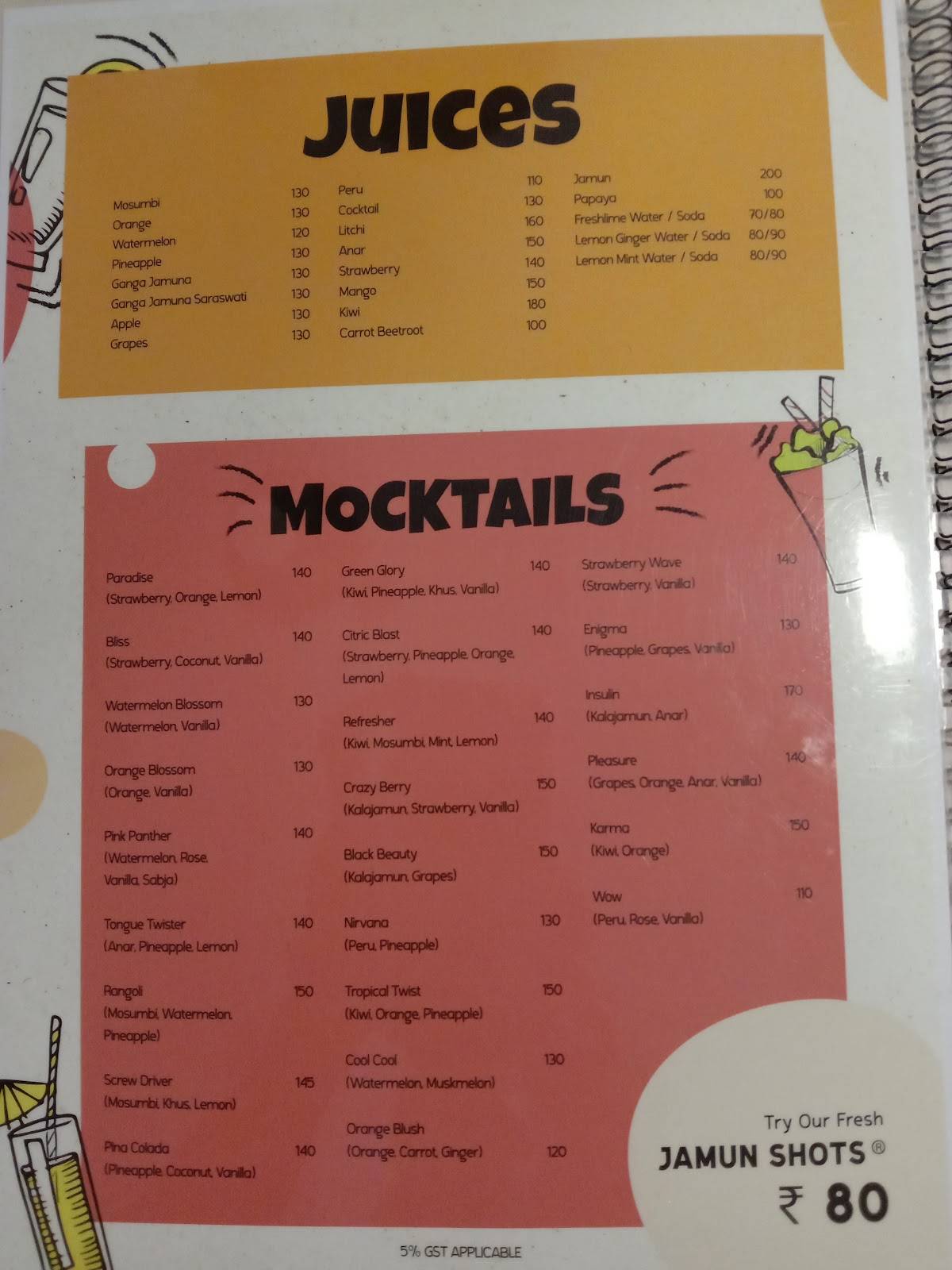Falahaar menu