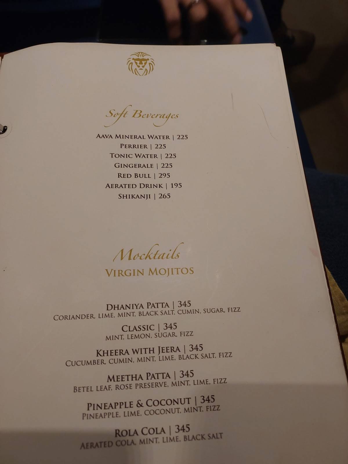 Punjab Grill Defence Colony menu