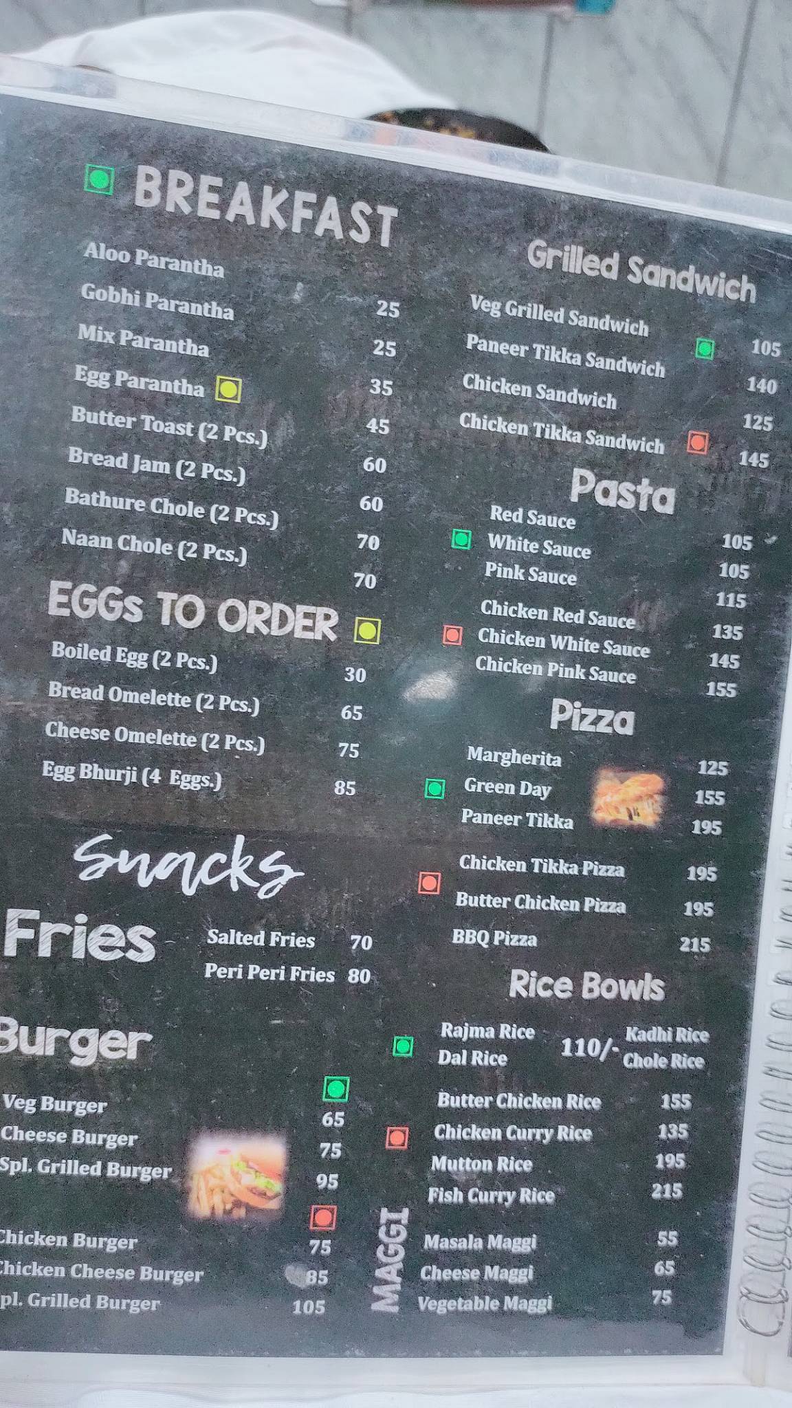 Punjab Mail -Family Restaurants in Patiala, 24 Hours Restaurant, Party Hall in Patiala menu