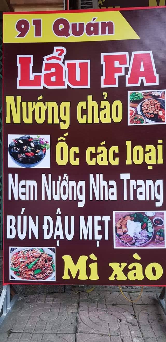 Menu at Quán Lẩu Nướng ngon restaurant, Vietnam