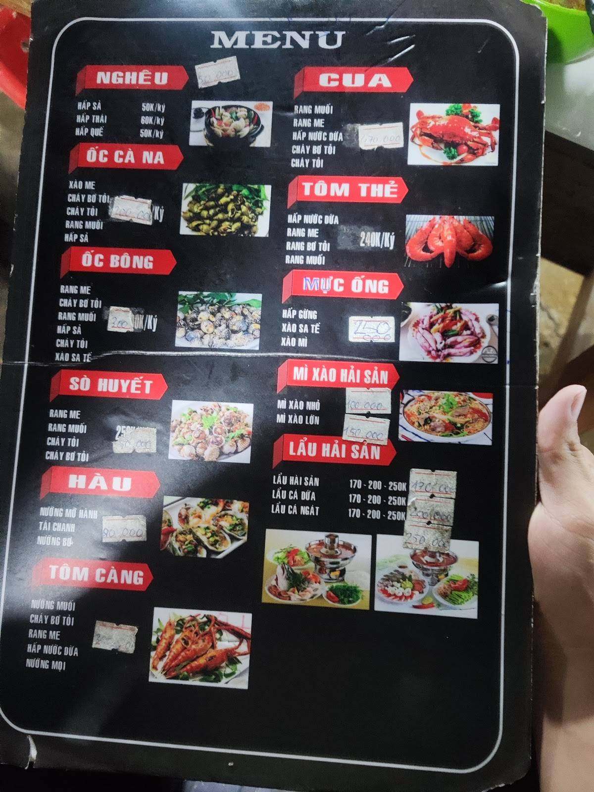 Menu at Quán ăn & giải khát Ngọc Trúc restaurant, Vietnam