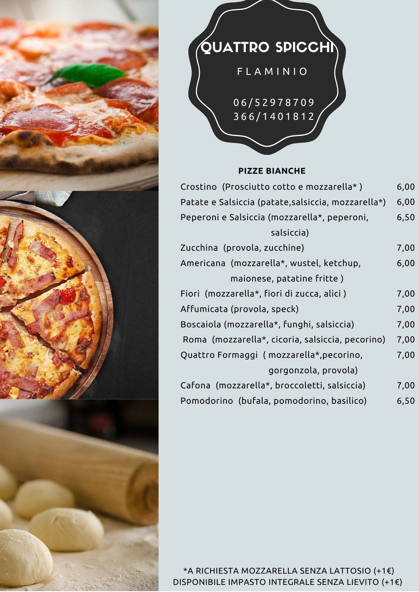 Menu de Quattro Spicchi