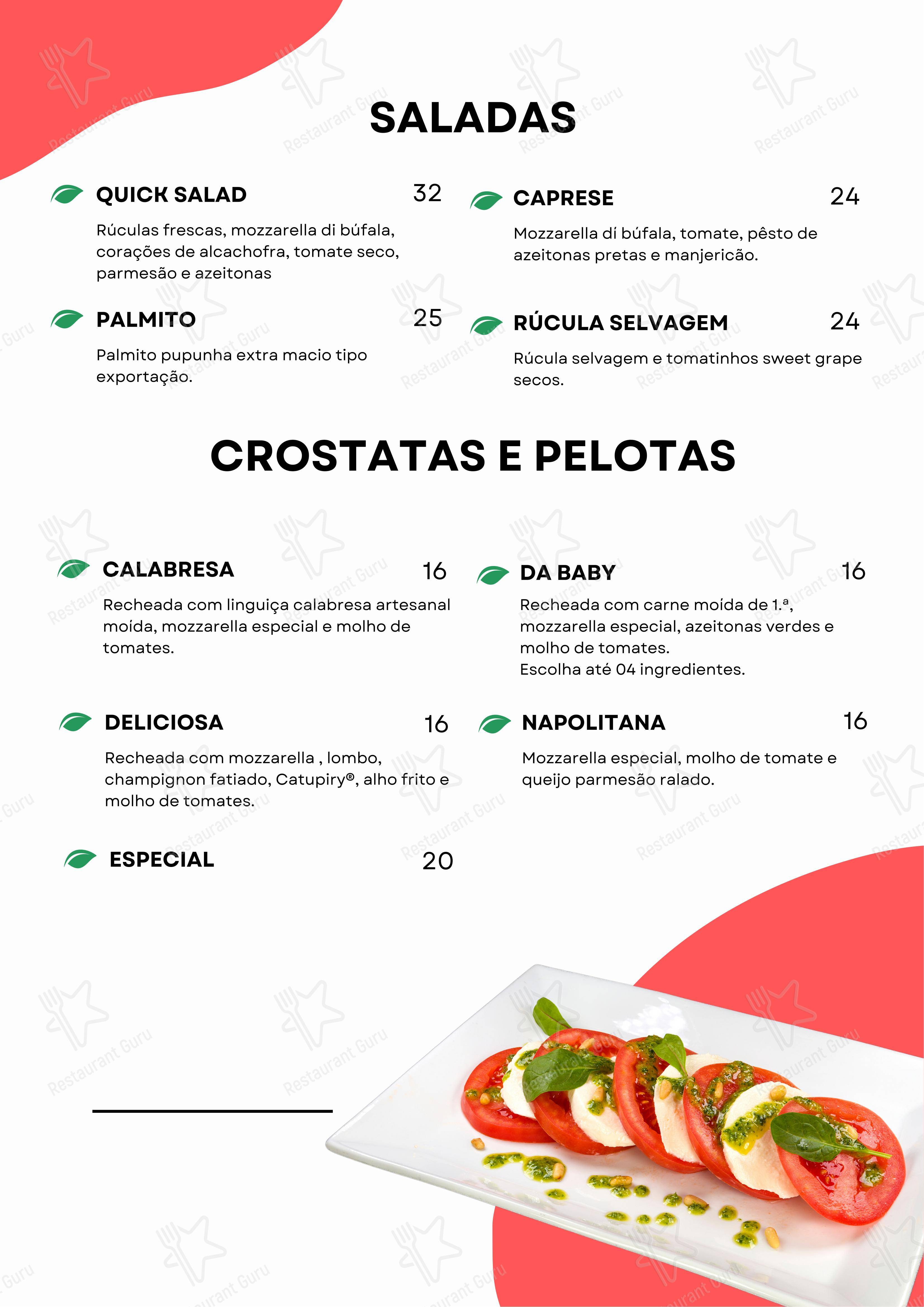 Menu bar para Quick Pizza em São Paulo