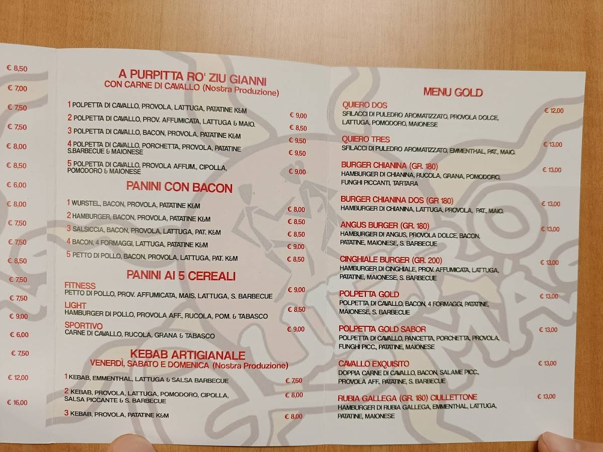 Menu di Quiero Mas 