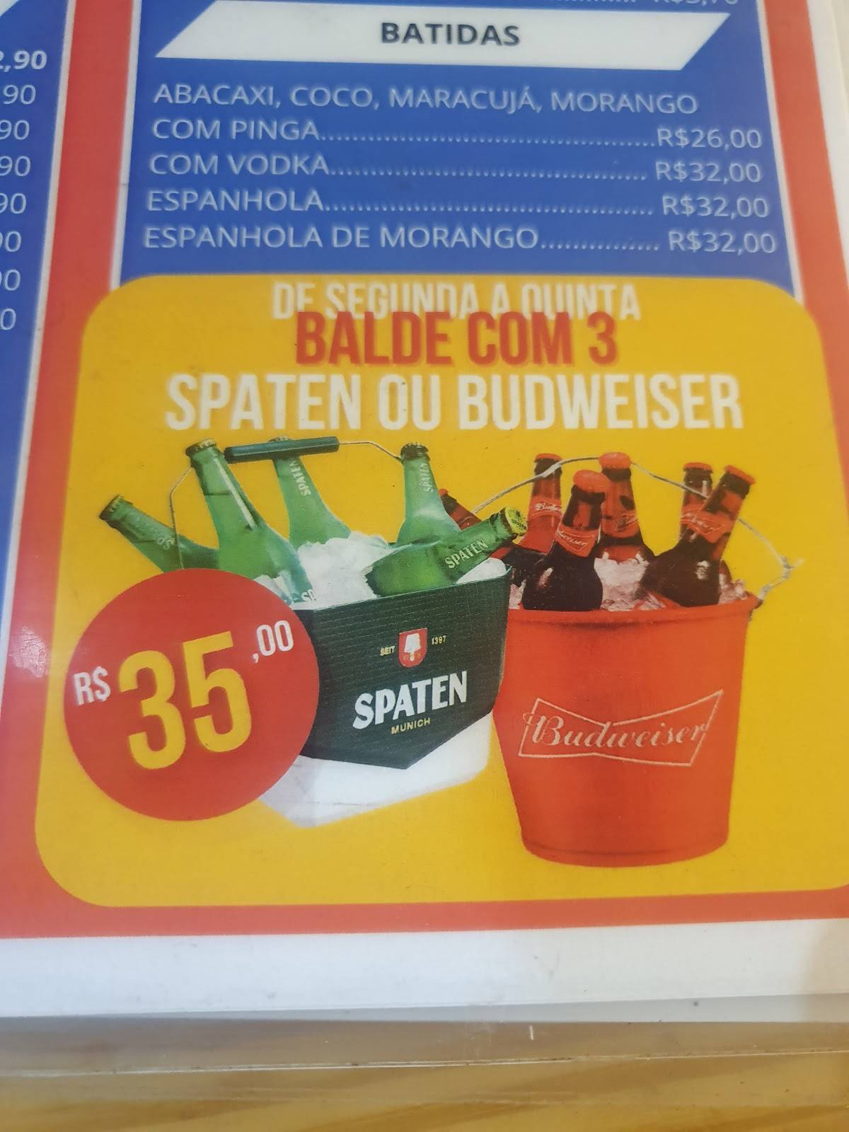 Quiosque 7 Bar (Av. Mallet) cardápio