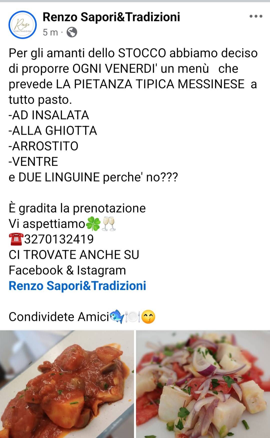 Menu di RENZO Sapori e Tradizioni 
