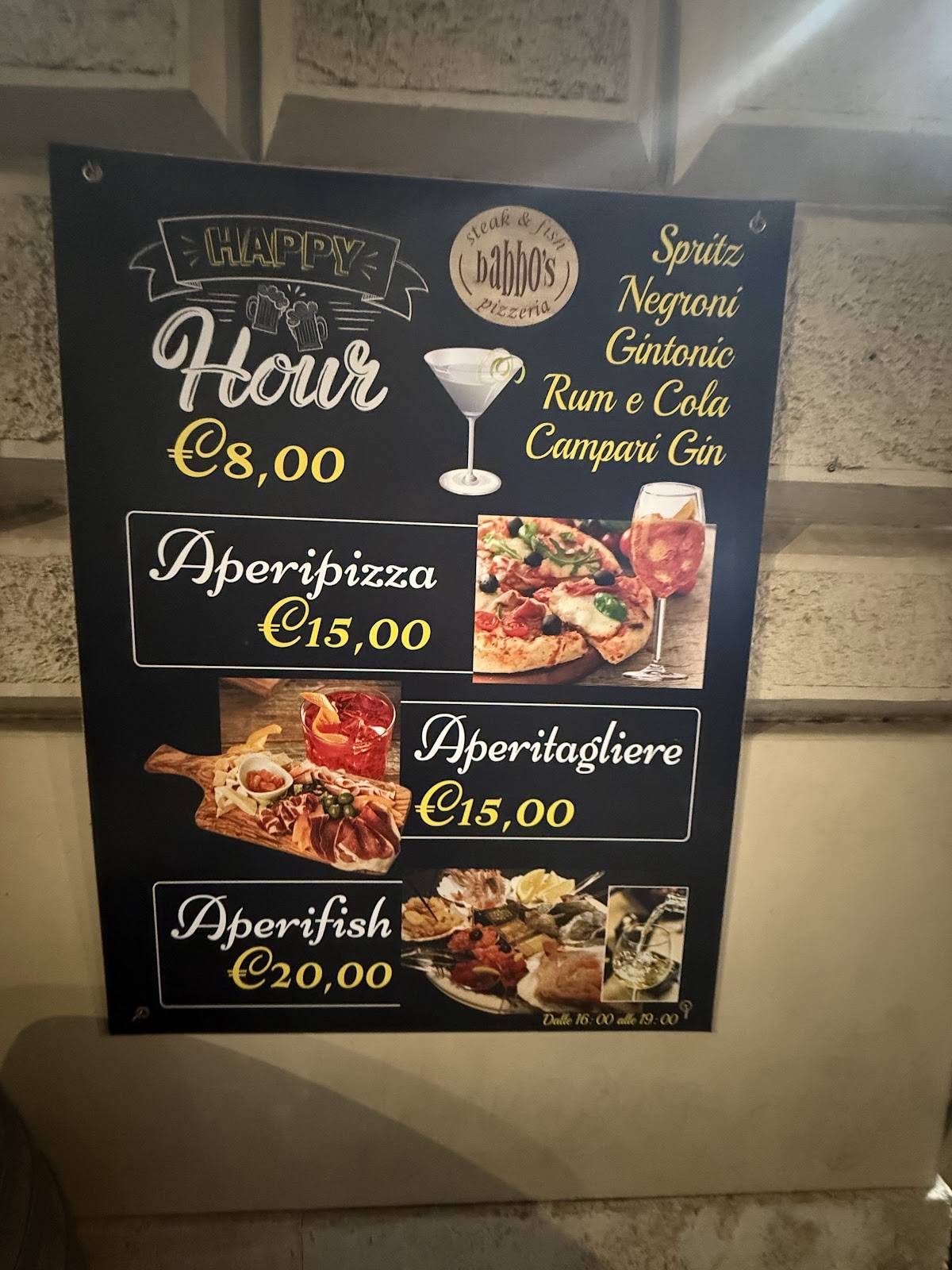 Menu di RISTORANTE BABBO’S 