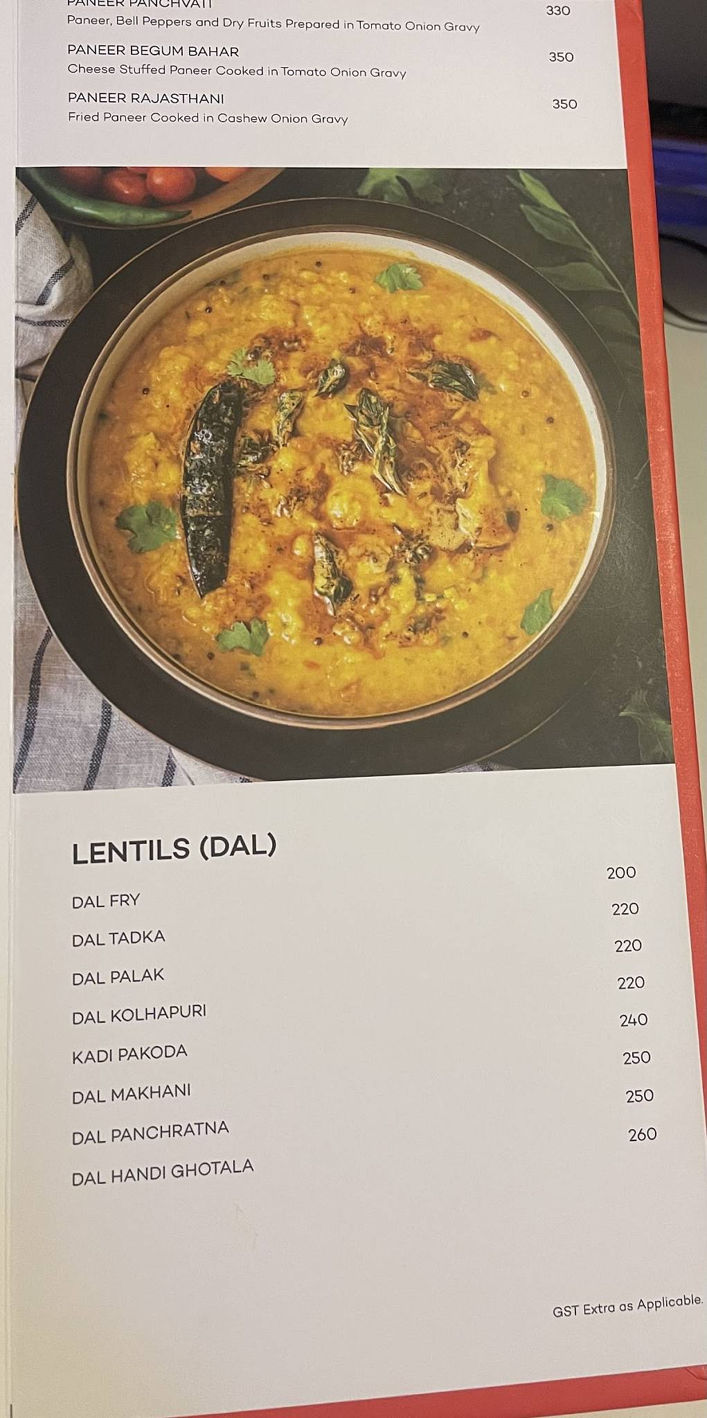 ROSE WOOD RESTAURANT menu