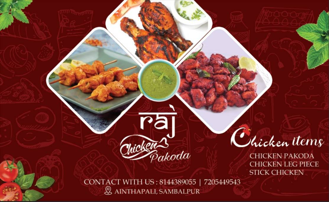 Raj chicken pakoda stall menu