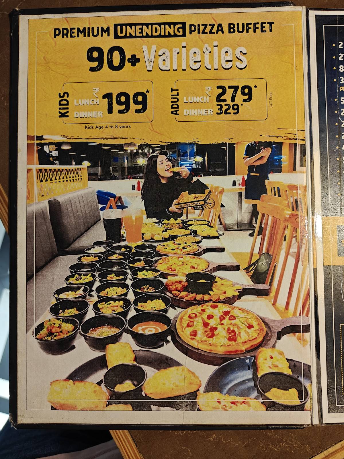 Papa Louie's Pizza menu