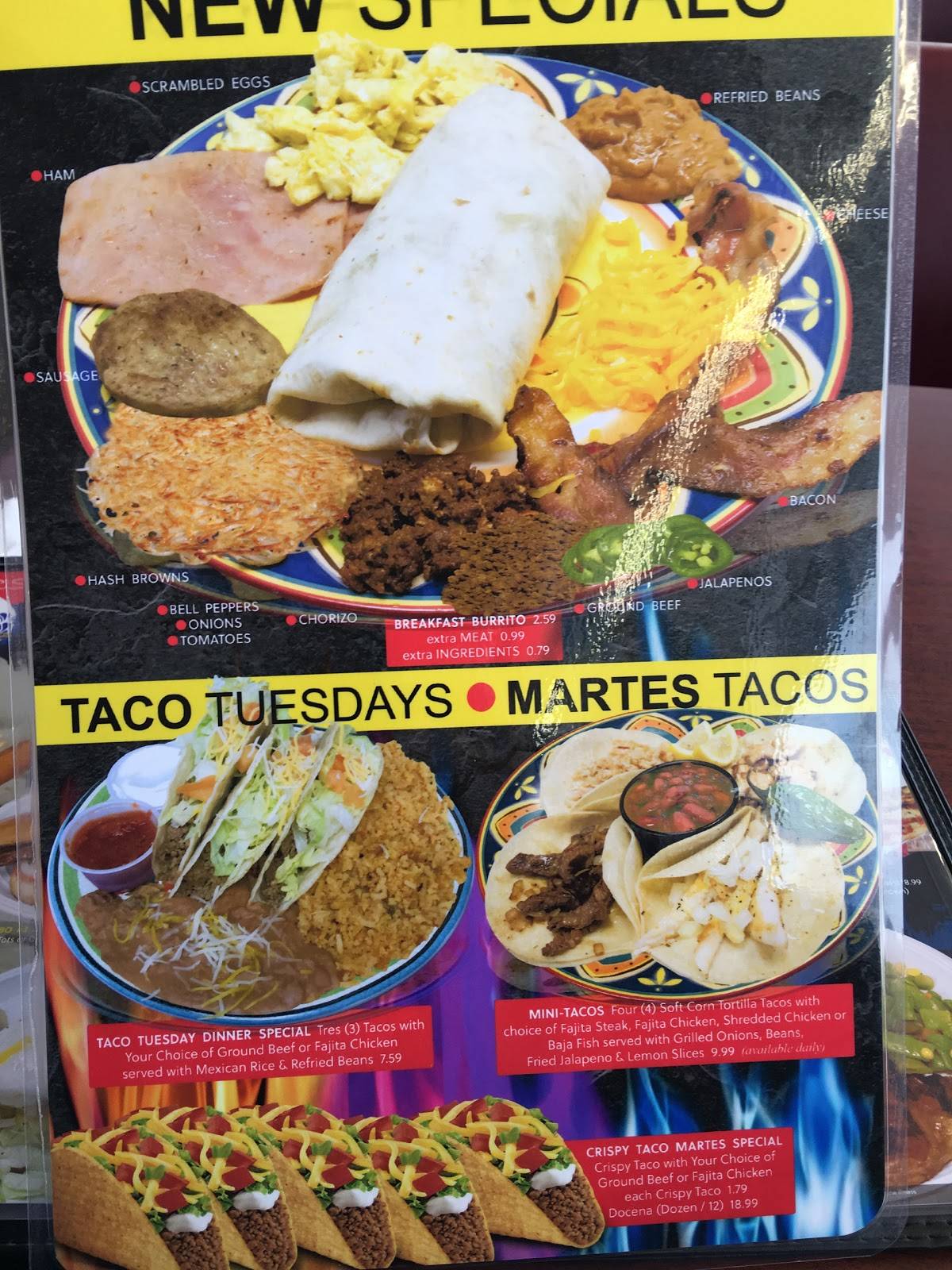 Menu at Restaurant, Ralls