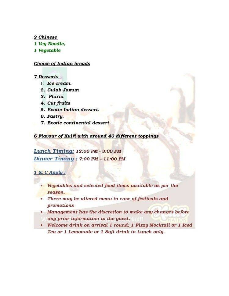 Menu at Barbeque Nation, Ranchi, No 48