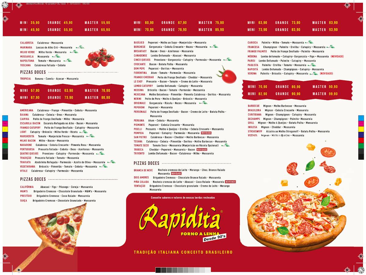 Rapidità Pizzaria - Unidade Água Verde. Forno a lenha, massa artesanal, recheada, entrega com rapidez,. cardápio