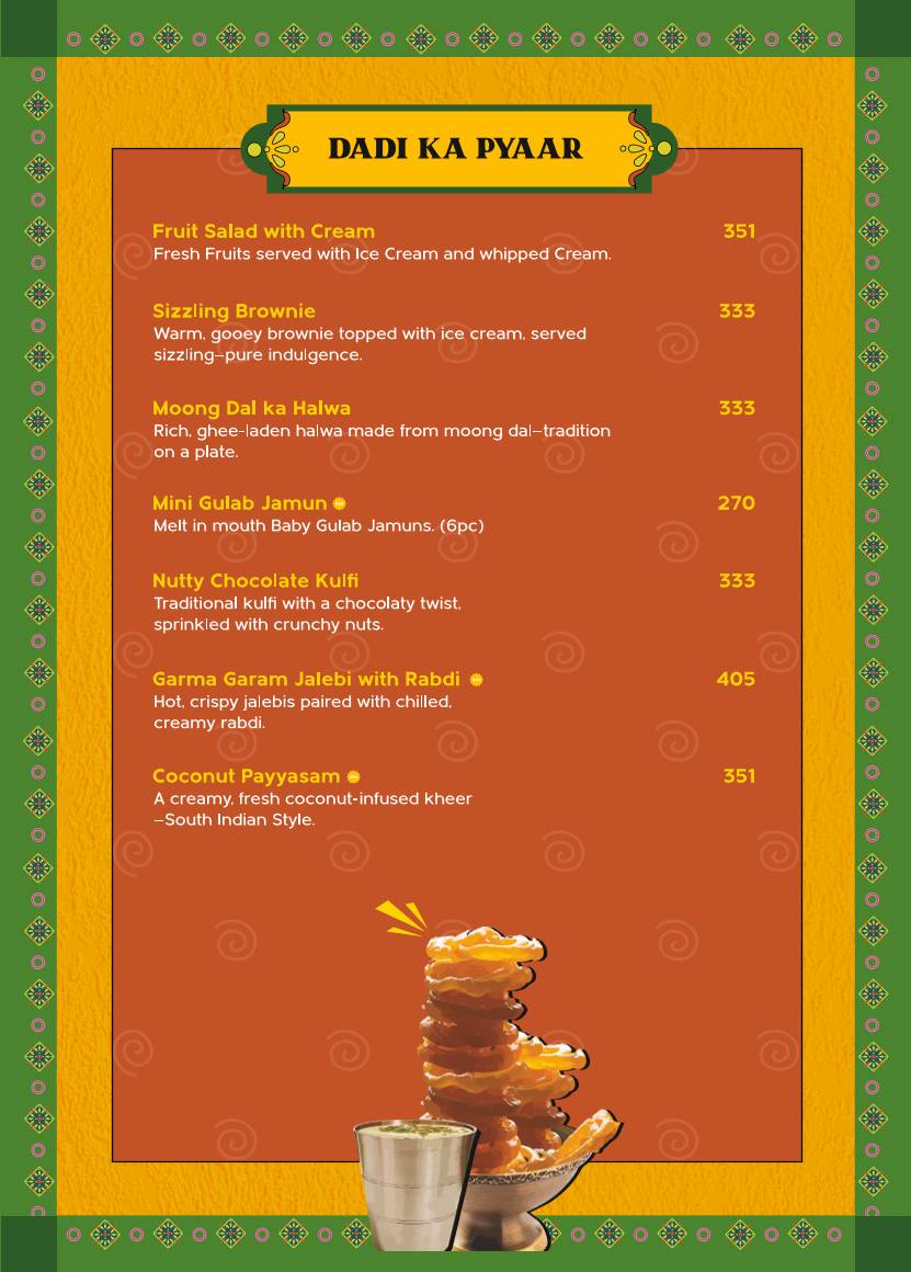 Rasila's Kitchen menu