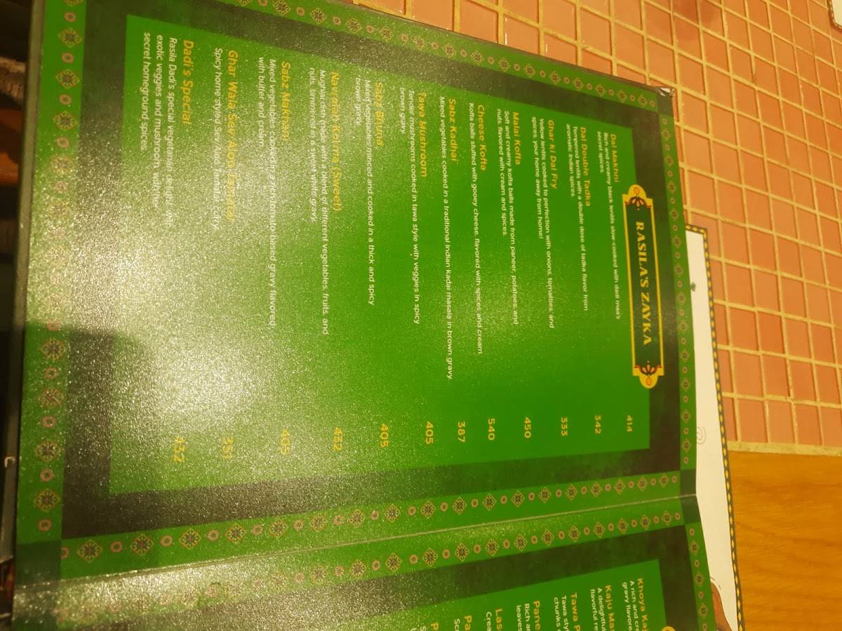 Rasila's Kitchen menu