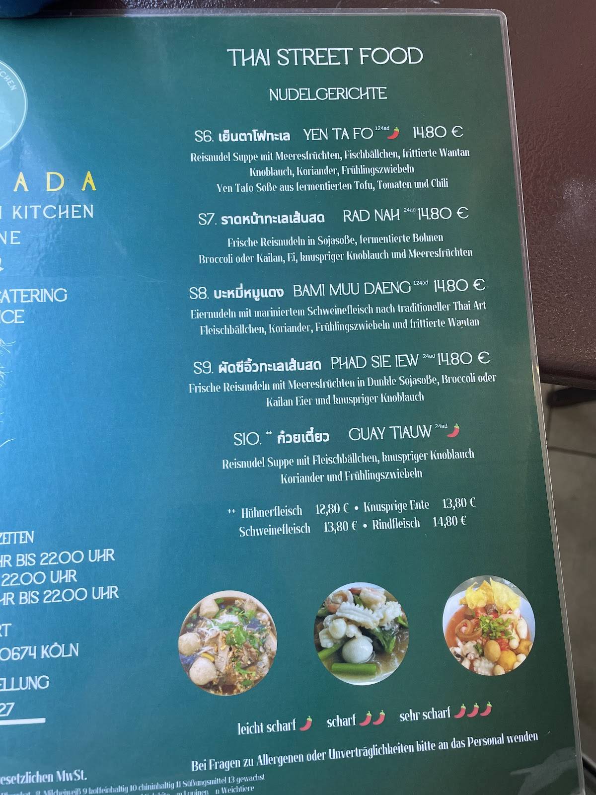 Speisekarte von Ratchada Thai Kitchen pub & Bar, Köln