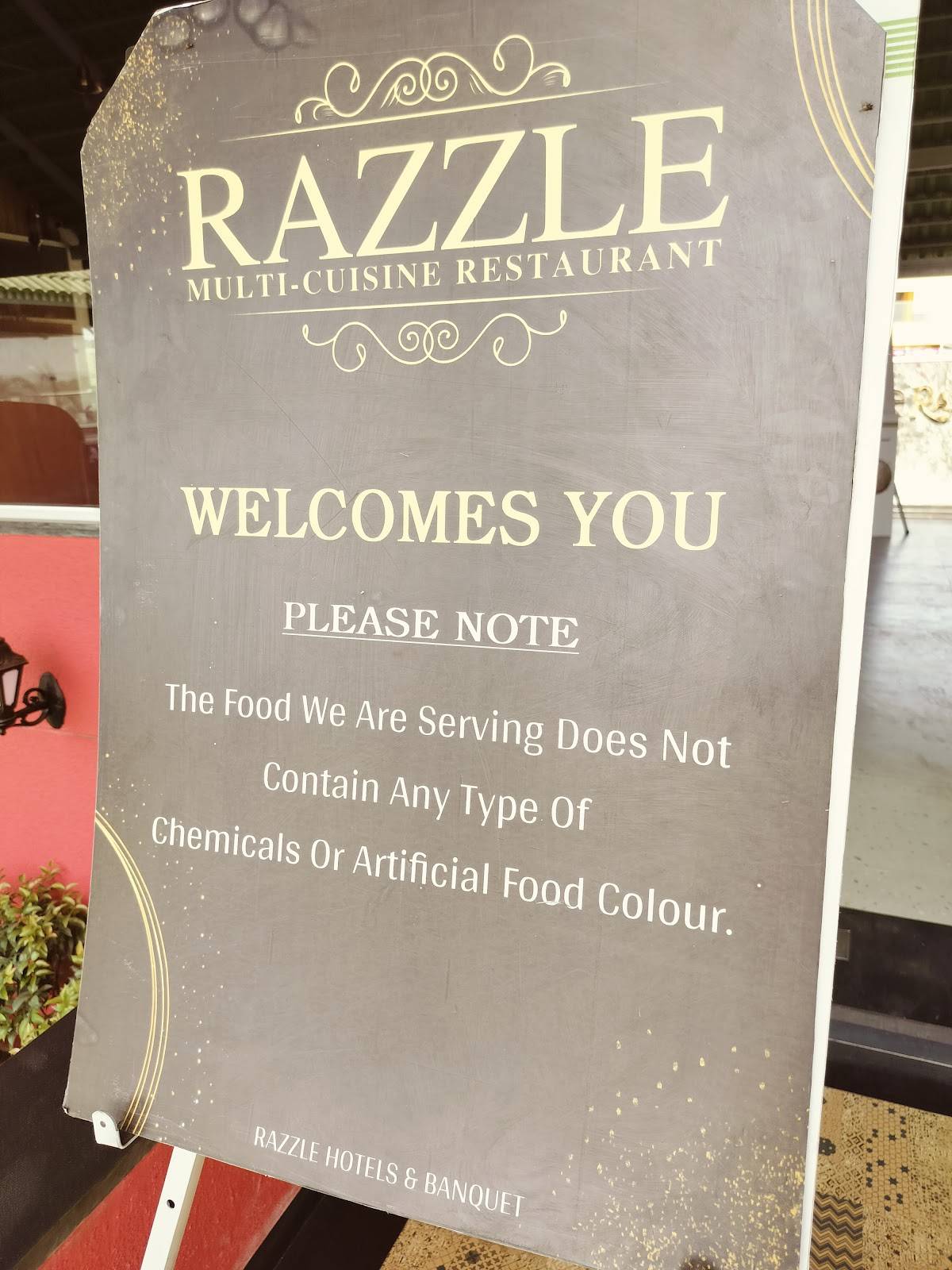 Razzle Hotels and Banquet menu