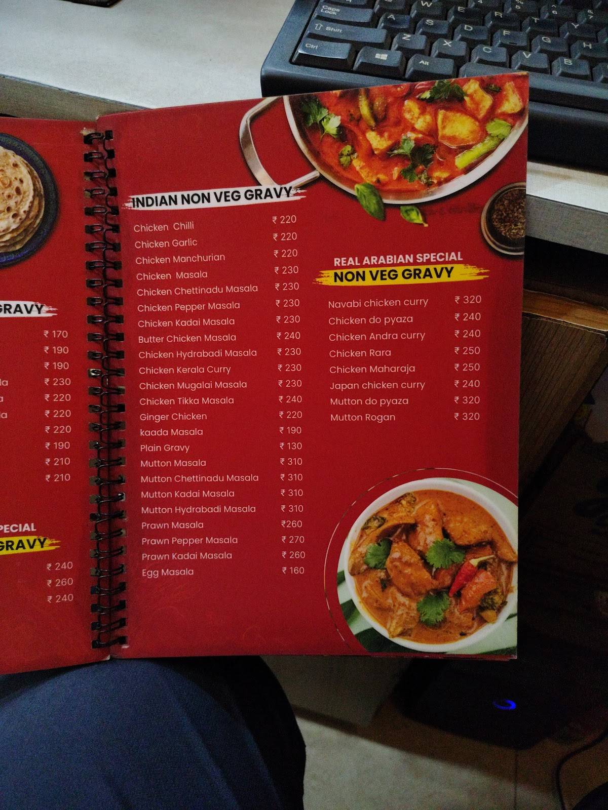 Real Arabian Restaurant menu