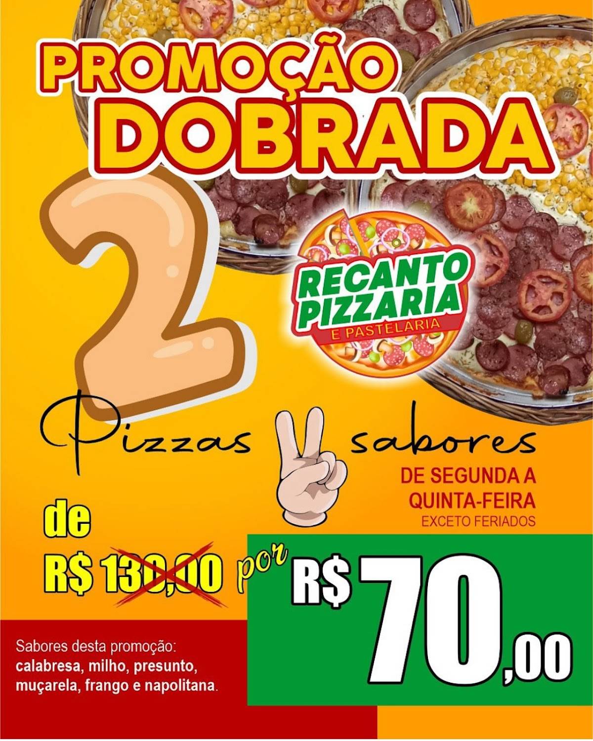 Recanto Pizzaria e Pastelaria cardápio