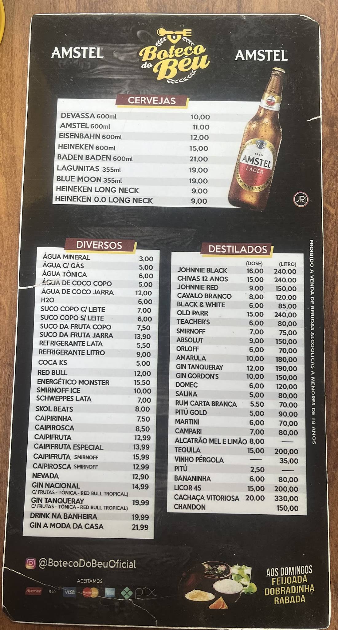 Boteco do Bêu - @botecodobeu cardápio