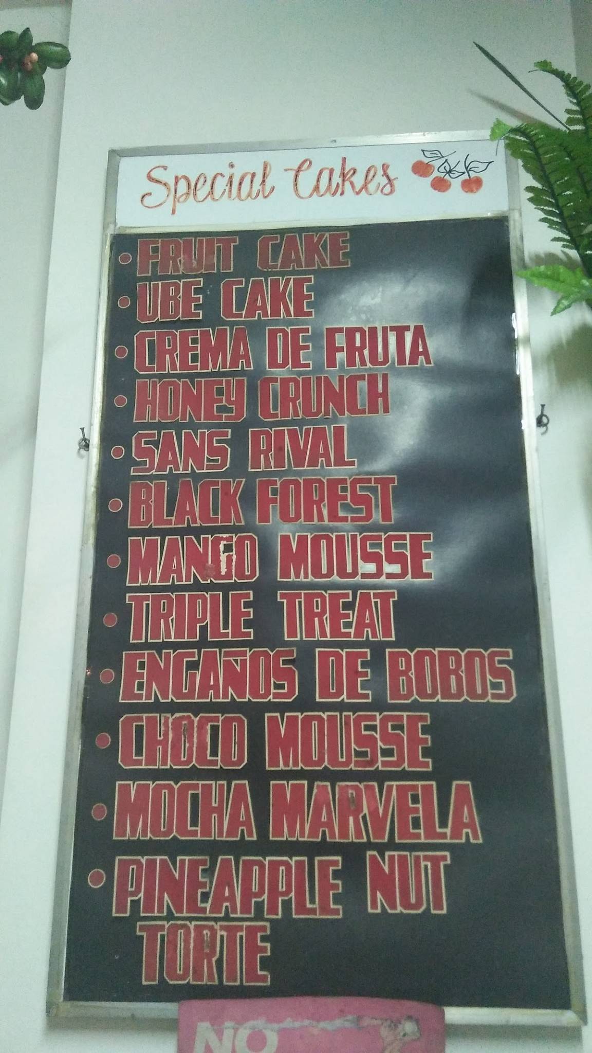 Menu at Red Cherries CAKE HOUSE, Baguio