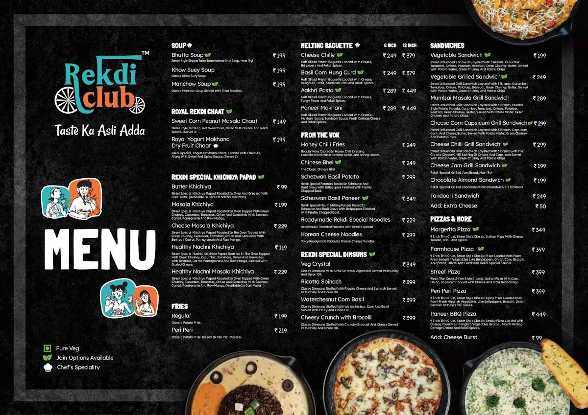 Rekdi Club - Family Restaurant & Party Hall menu