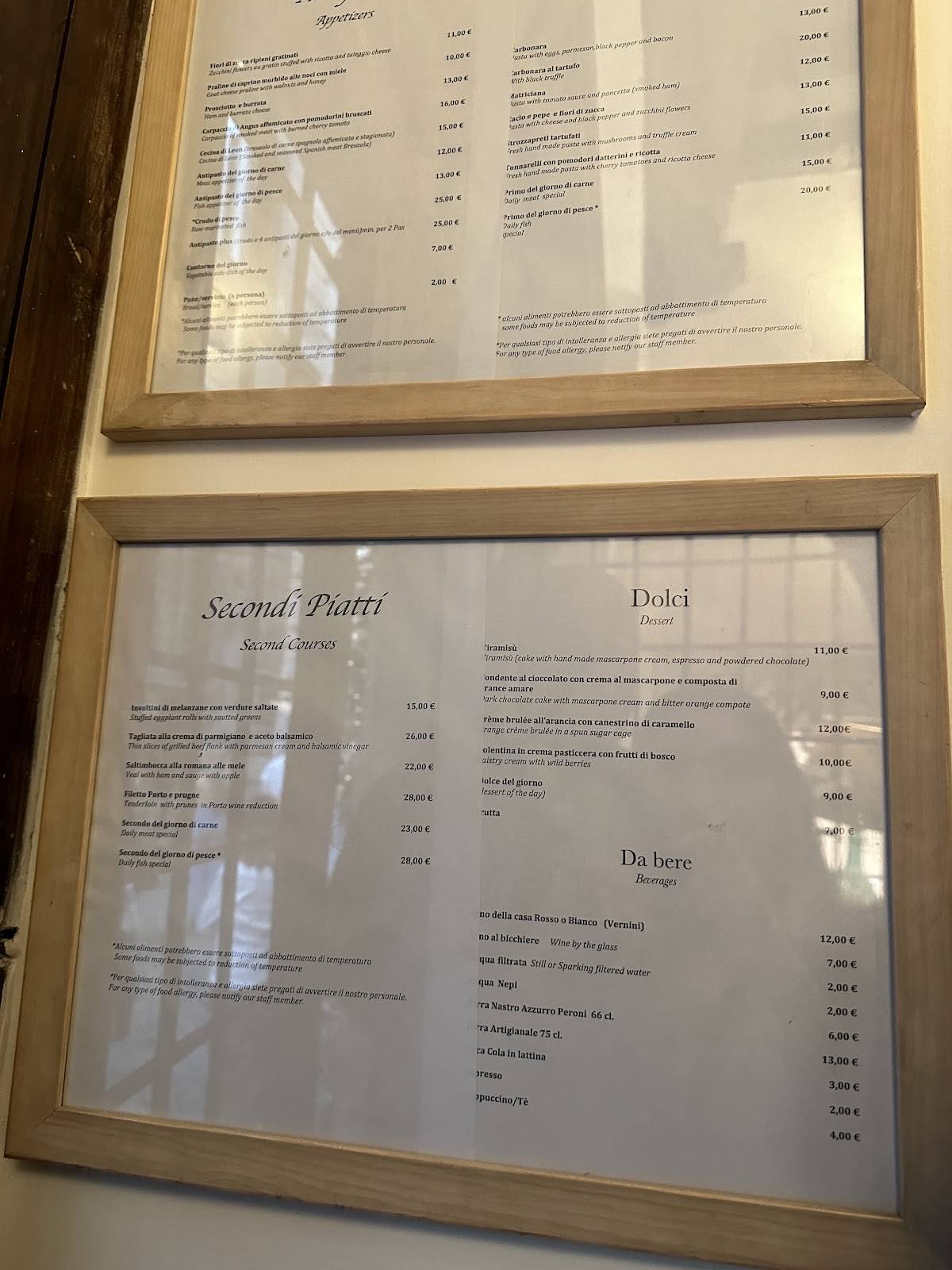 Menu di Renato e Luisa 