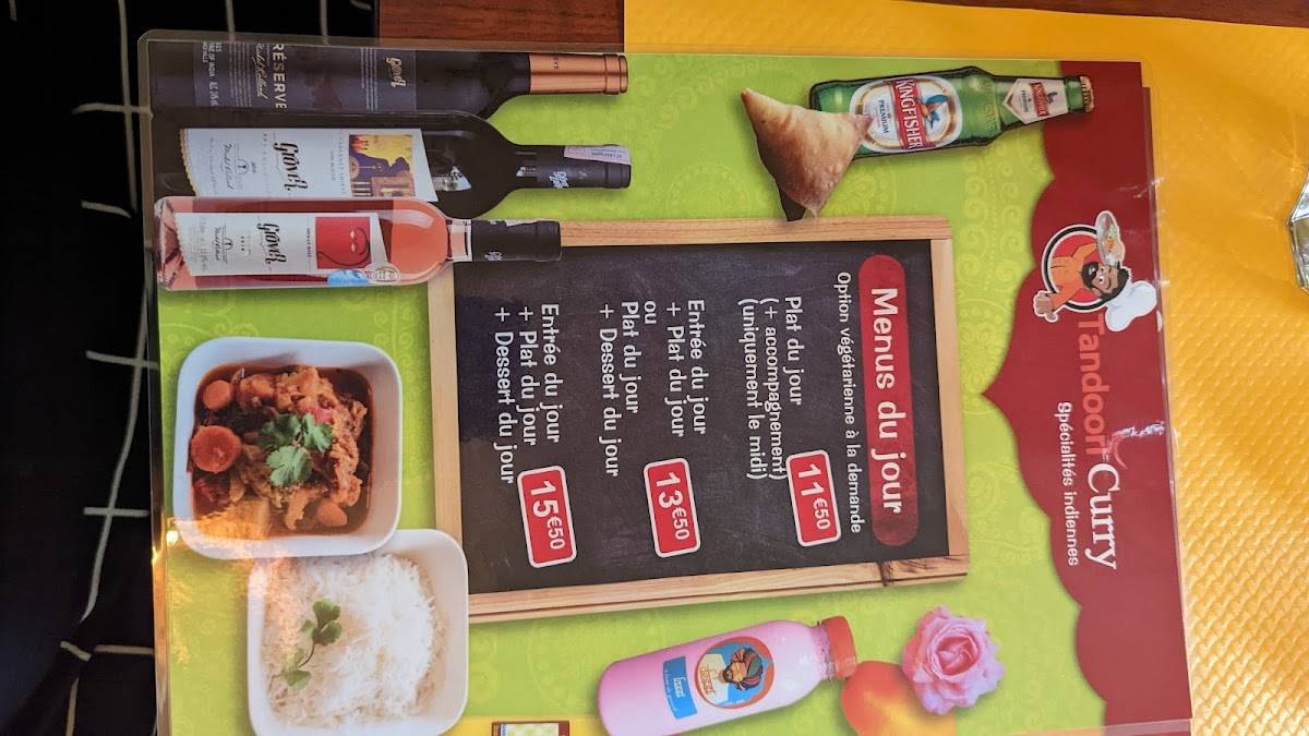 Menu de Tandoori Curry | Plats Emporter| Livraison | Drive Nuits 7J7 |